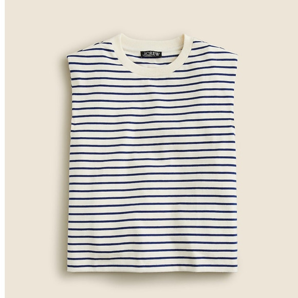 J Crew Structured Mariner Cotton Striped Muscle Tshirts US Women's S New - Picture 1 of 7